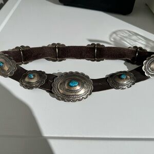 Silver and Turquoise Concho Belt